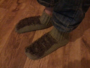Hobbit Feet sock/slippers requested by my younger brother . . .